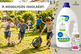 A mosolygós iskoláért – játszó gyerekek, CLEANNE mosószer és FoltOFF folttisztító